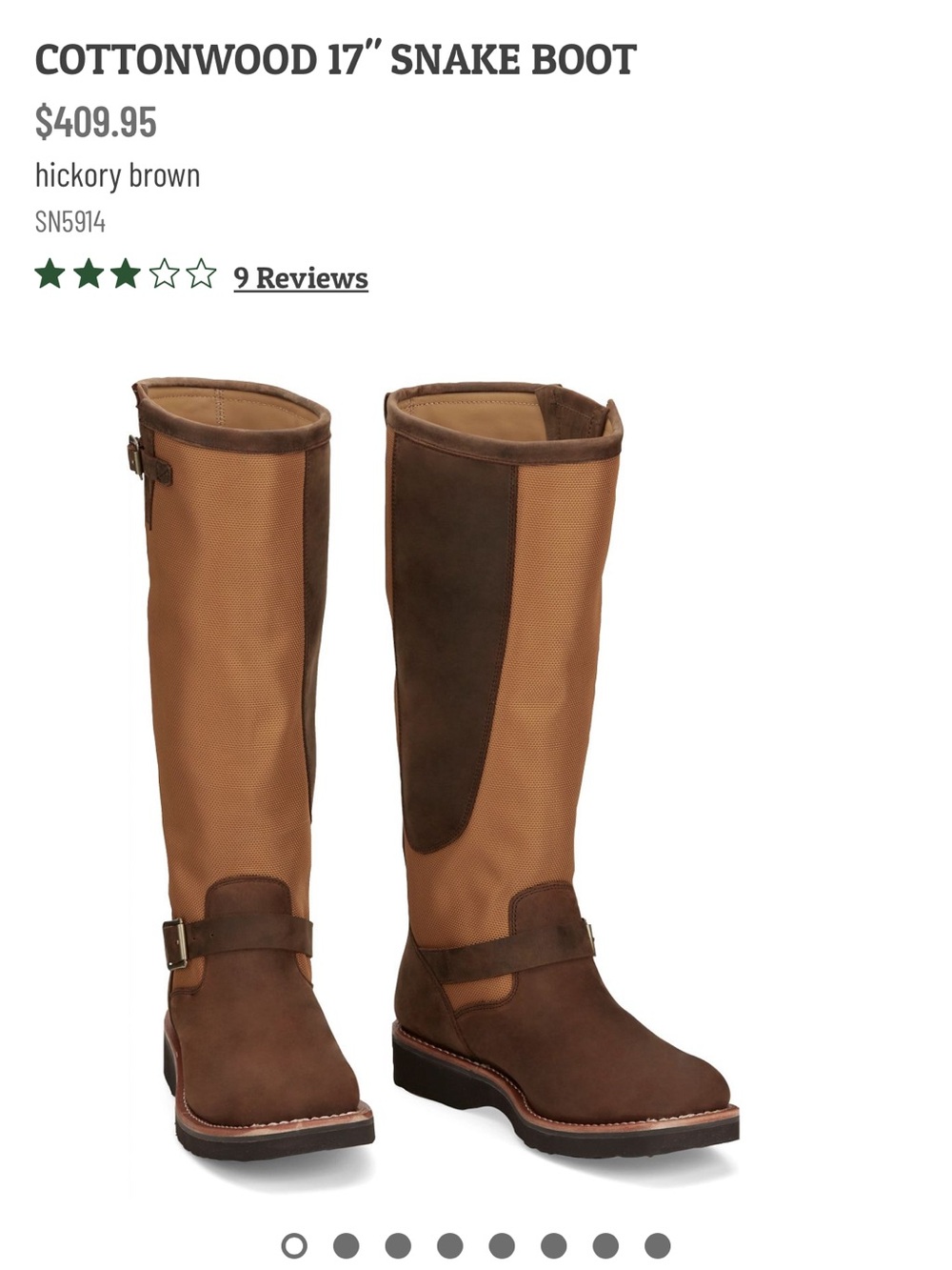 Chippewa Cottonwood 17" Snake Boot - all leather